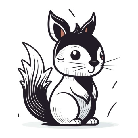 Squirrel. Vector illustration. Isolated on a white background.