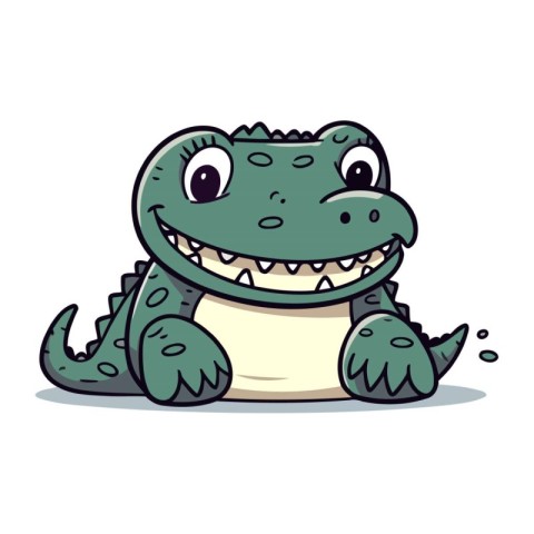 Cute crocodile cartoon vector illustration. Cute cartoon crocodi