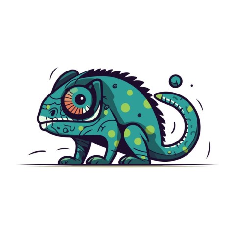 Colorful chameleon. vector illustration. Cartoon style character