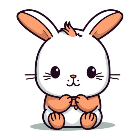 Rabbit character design. Cute cartoon rabbit vector. Easter bunn