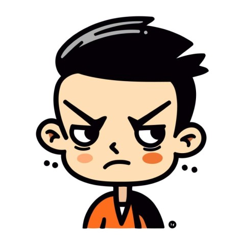 Upset Face   Cartoon Vector Illustration