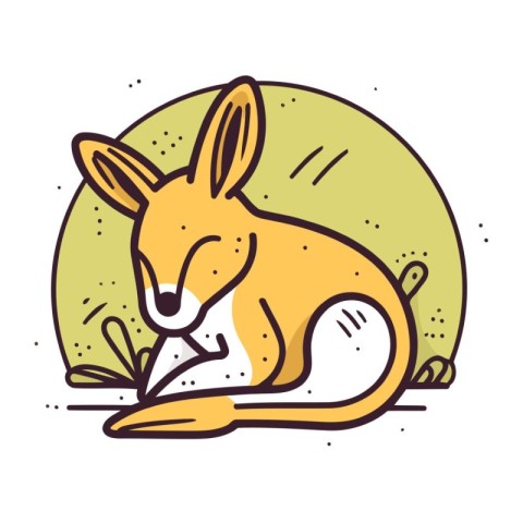 Kangaroo vector illustration. Cute kangaroo sketch.