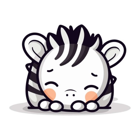 Cute Zebra Cartoon Mascot Character Vector Illustration.