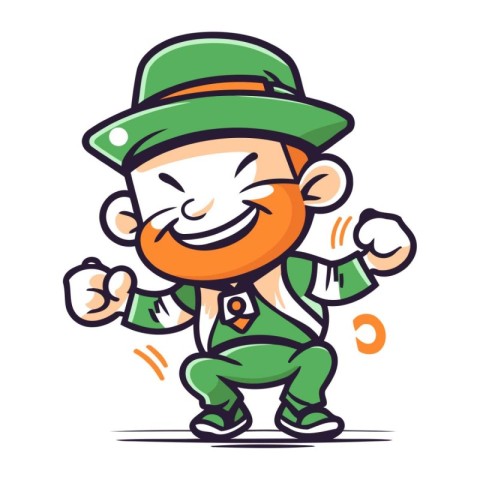 Cartoon funny leprechaun. Vector illustration for your design