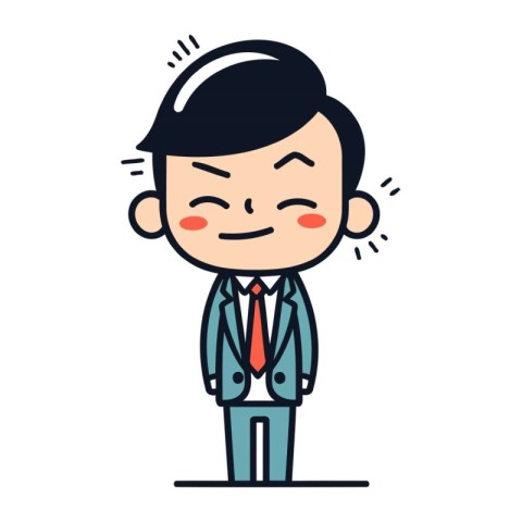 Businessman Smiling   Vector Cartoon Character Illustration