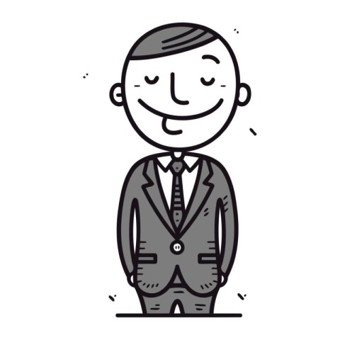 Businessman in suit line icon. Vector illustration of a business