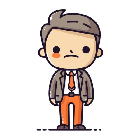 Sad businessman cartoon. Vector illustration. Flat design. Busin