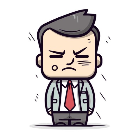 Angry boss cartoon in flat design. Vector illustration isolated