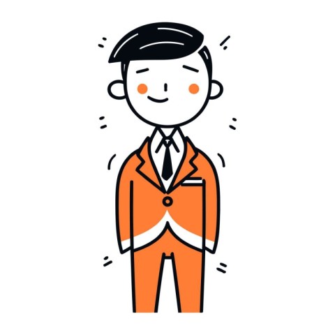 Cartoon businessman in suit. Vector illustration of a man in sui