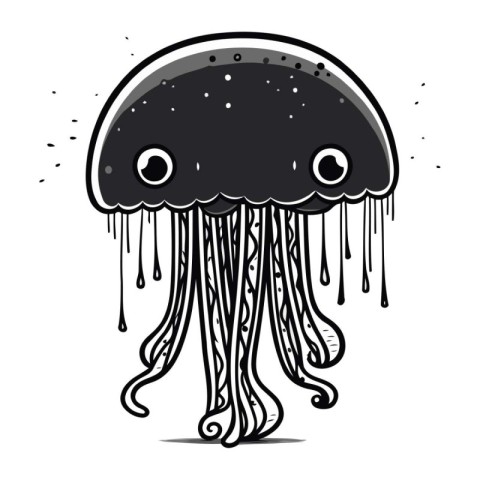 Cartoon jellyfish. Vector illustration of a cartoon jellyfish.