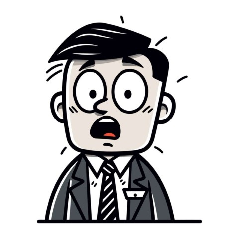 Surprised Businessman   Cartoon Vector Illustration