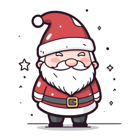 Cartoon Santa Claus standing and smiling. Vector illustration of