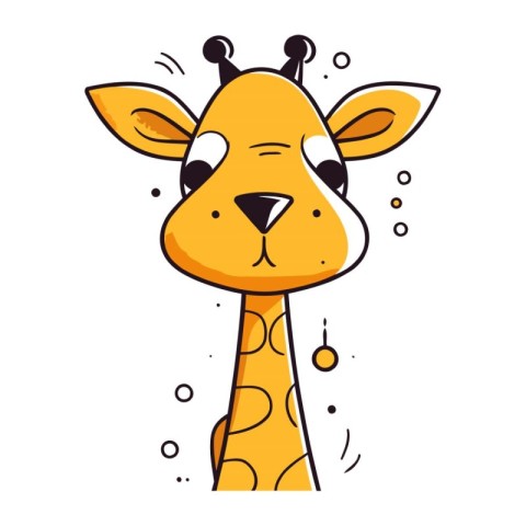 Cute giraffe cartoon vector illustration. Cute cartoon giraffe.