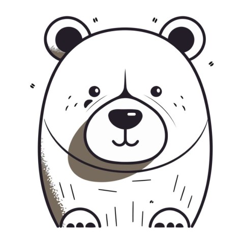 Cute cartoon bear. Vector illustration isolated on a white backg