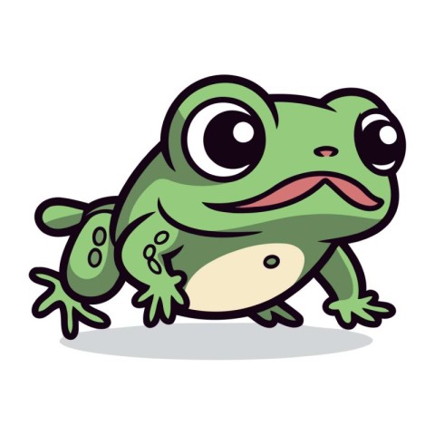 Frog cartoon character design. Vector illustration isolated on w