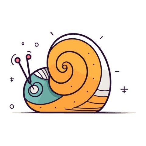 Cartoon snail. Vector illustration of a snail on a white backgro