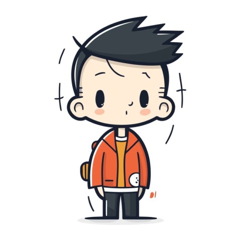 Cute boy cartoon vector illustration. Cute boy cartoon character