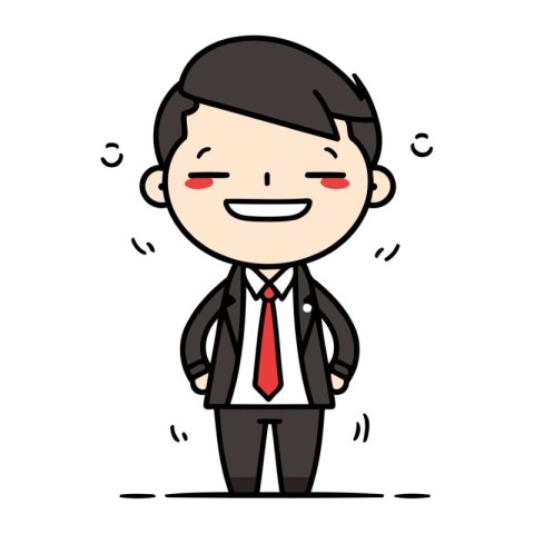 Businessman Smiling   Cartoon Vector Illustration