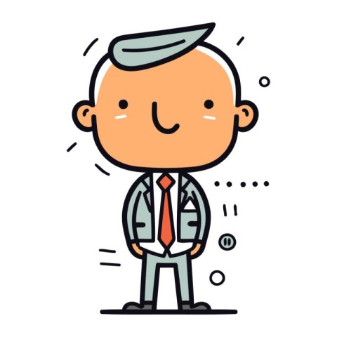 Vector illustration of a man in suit. Cartoon style. Flat design