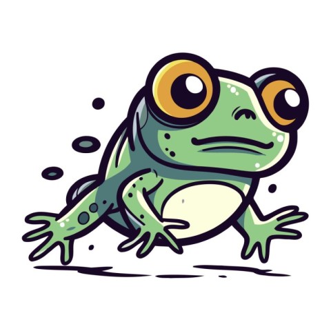 Frog isolated on white background. Vector illustration. Cartoon