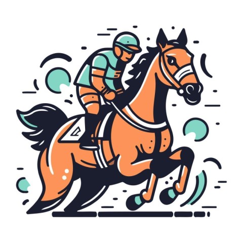 Horse jockey. equestrian sport. vector illustration.