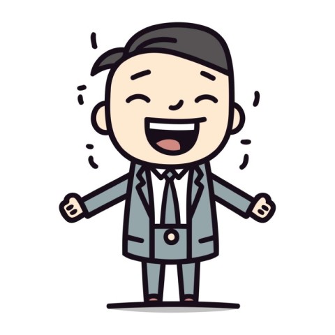 Cartoon Businessman Smiling   Businessman Cartoon Character Vect