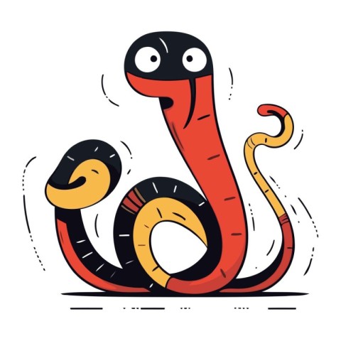 Cartoon snake. Vector illustration. Isolated on white background