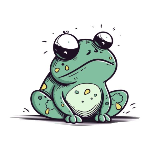 Frog. Hand drawn vector illustration. Isolated on white backgrou