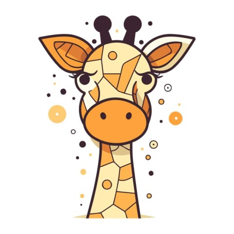 Giraffe. Cute cartoon character. Flat vector illustration.