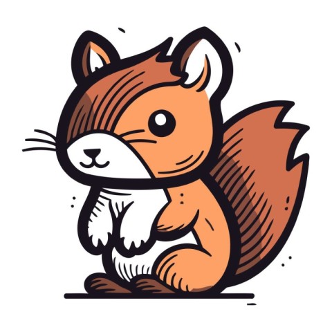 Squirrel cartoon icon. Vector illustration of a squirrel. Cute s