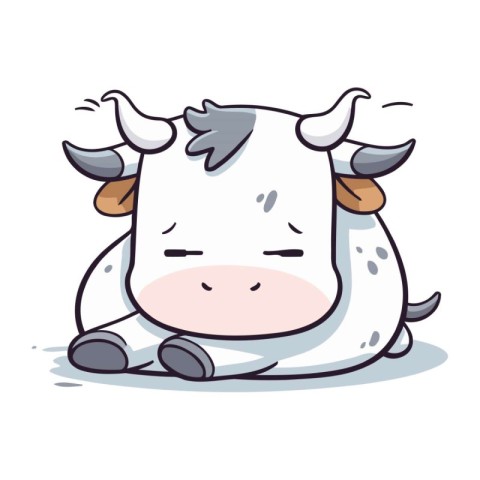 Cute cartoon cow. Vector illustration isolated on a white backgr