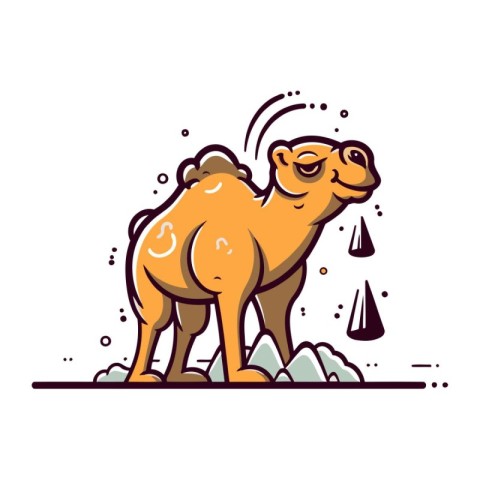 Camel icon. Vector illustration of a camel on a white background