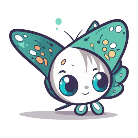 Butterfly character cartoon style vector illustration for web an