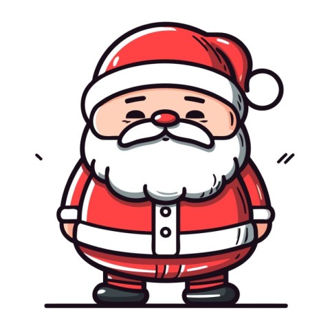 Cartoon Santa Claus character. Vector illustration. Merry Christ