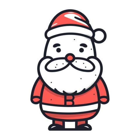 Cute Santa Claus. Merry Christmas and Happy New Year. Vector ill