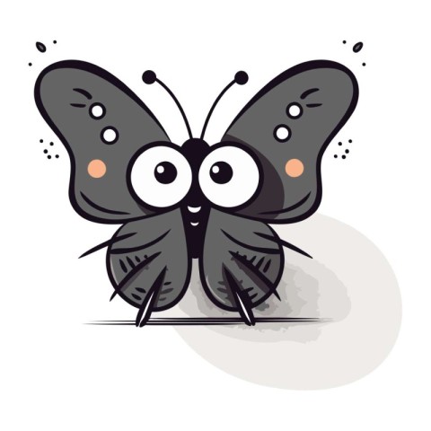 Cute cartoon butterfly. Vector illustration isolated on a white