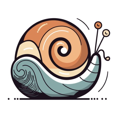 Snail vector icon. Cartoon illustration of snail vector icon for