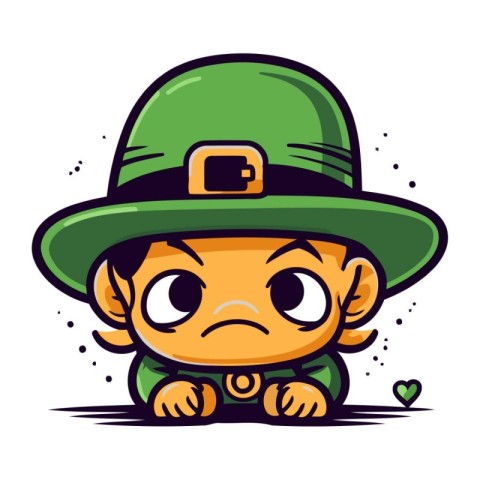 Cute Cartoon Leprechaun Character. Vector Illustration.