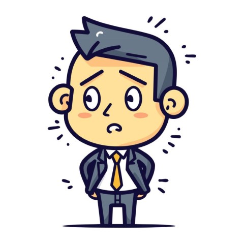 Businessman Looking Angry   Vector Cartoon Illustration