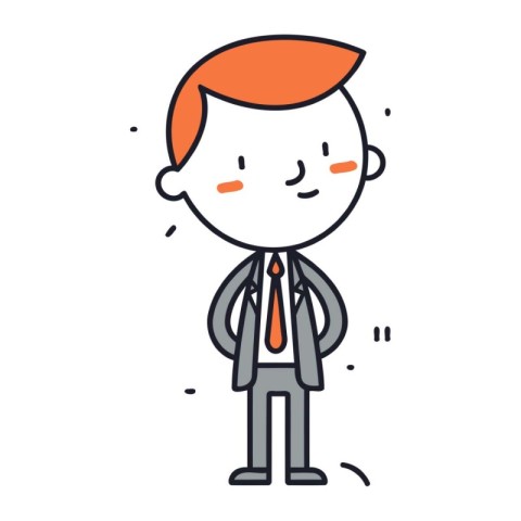 Businessman line icon. Vector illustration of businessman in fla