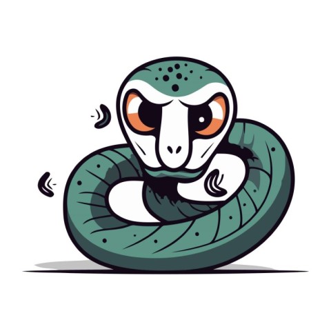 Cute cartoon snake. Vector illustration isolated on a white back