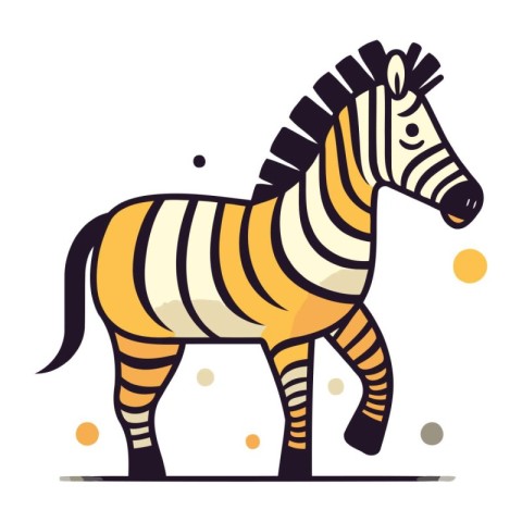 Zebra. Vector illustration. Isolated on a white background.