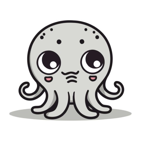 Cute Octopus Cartoon Mascot Character Vector Illustration.