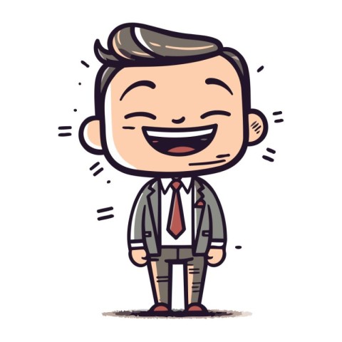 Smiling Businessman   Cartoon Vector Illustration