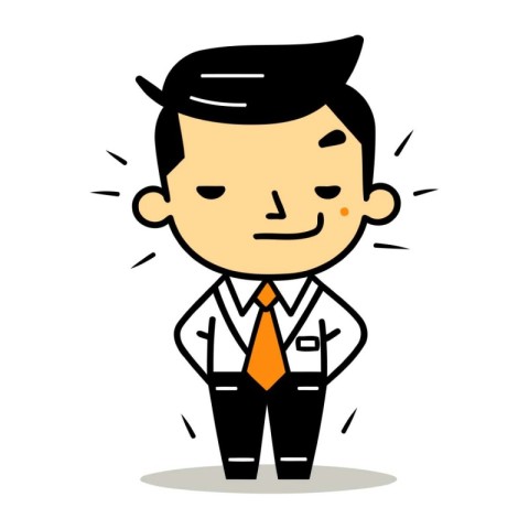 Smiling Businessman   Cartoon Vector Illustration