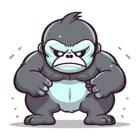 Gorilla Crying Cartoon Mascot Character Vector Illustration