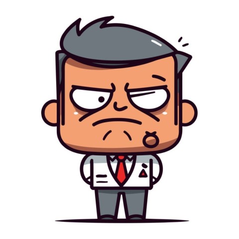 Angry Businessman   Cartoon Vector Illustration