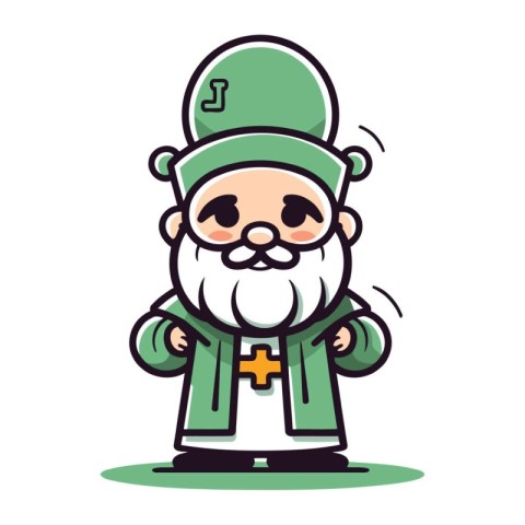 Garden Gnome Cartoon Mascot Character Vector Illustration.