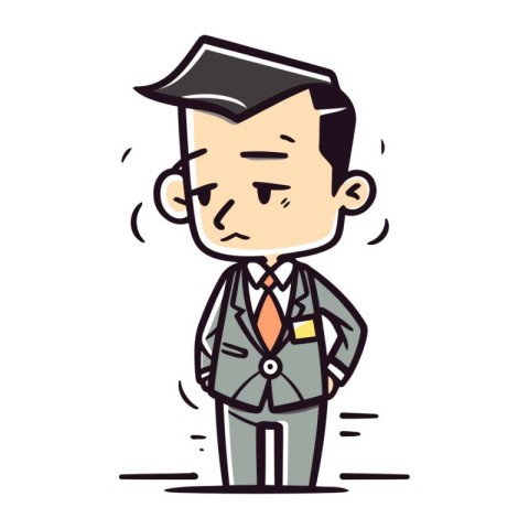 Businessman feeling sad. Vector illustration in a flat cartoon s