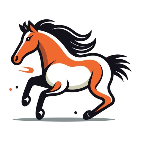 Horse running on a white background. Vector illustration for you